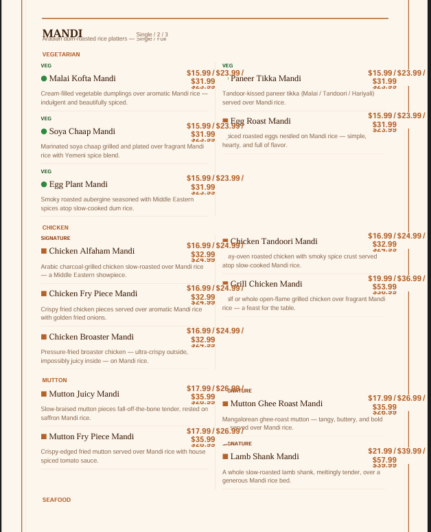 Mandi Menu